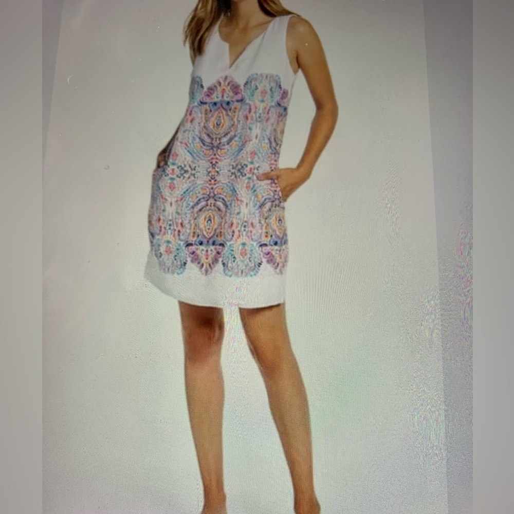 Tommy Bahama Brilliant Bazaar Shift Dress 100% Linen Size S NWT